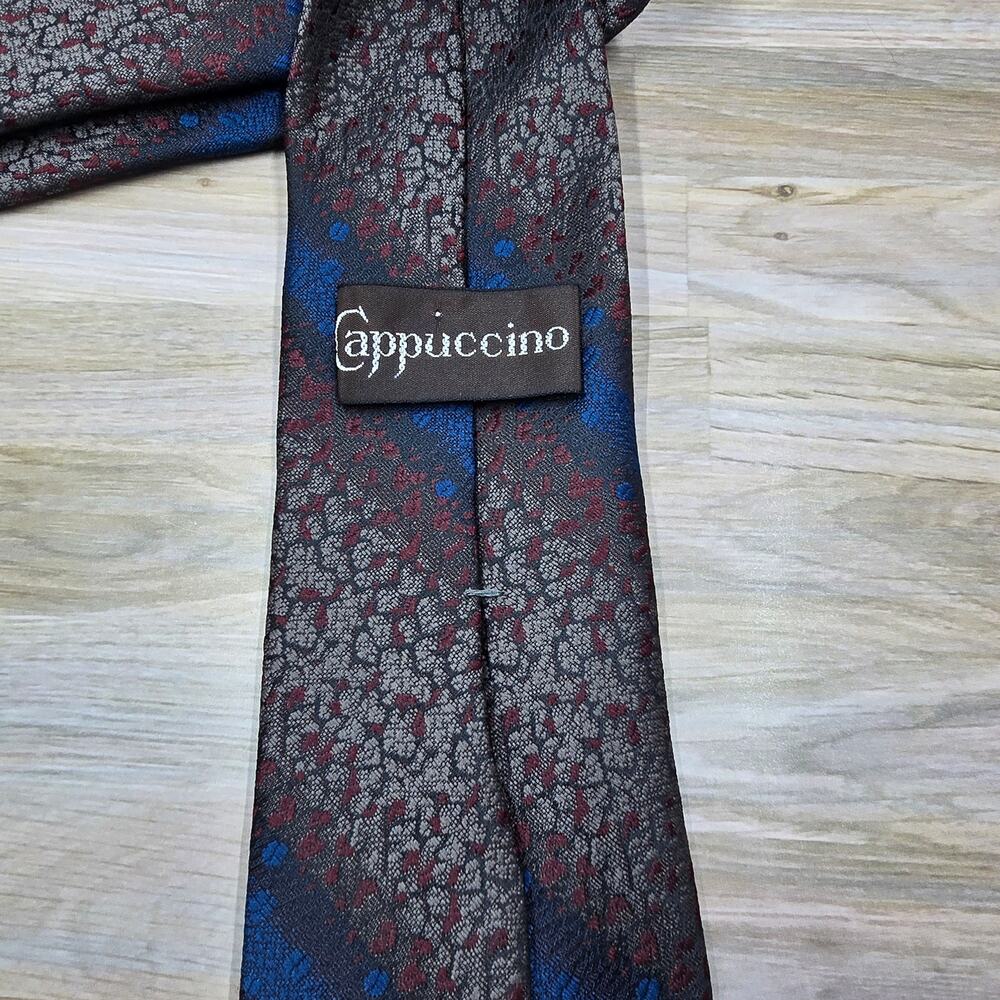 Cappuccino diagonal striped mens classic tie 56 inches long blue red kakhi - Picture 3 of 5